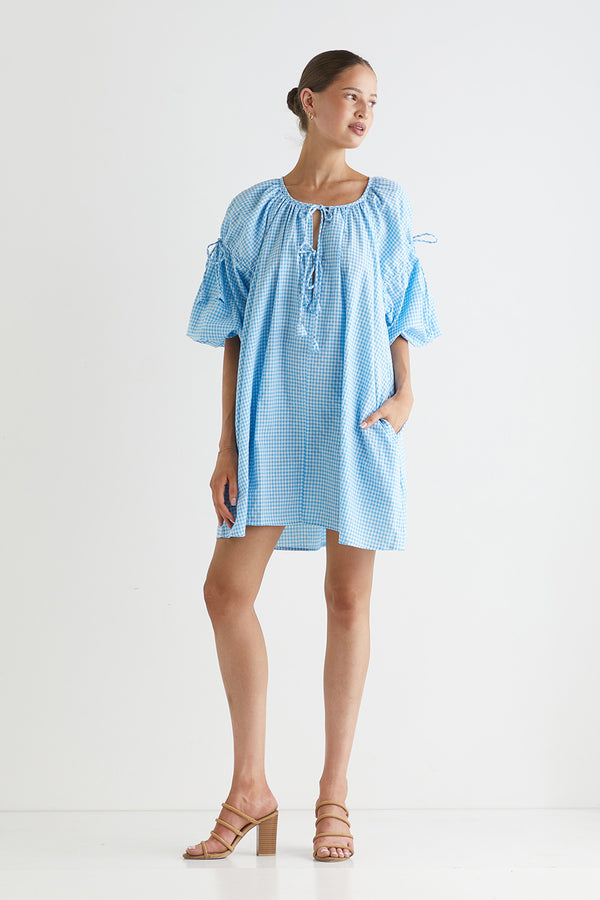 Amore Smock Dress - Electric Check